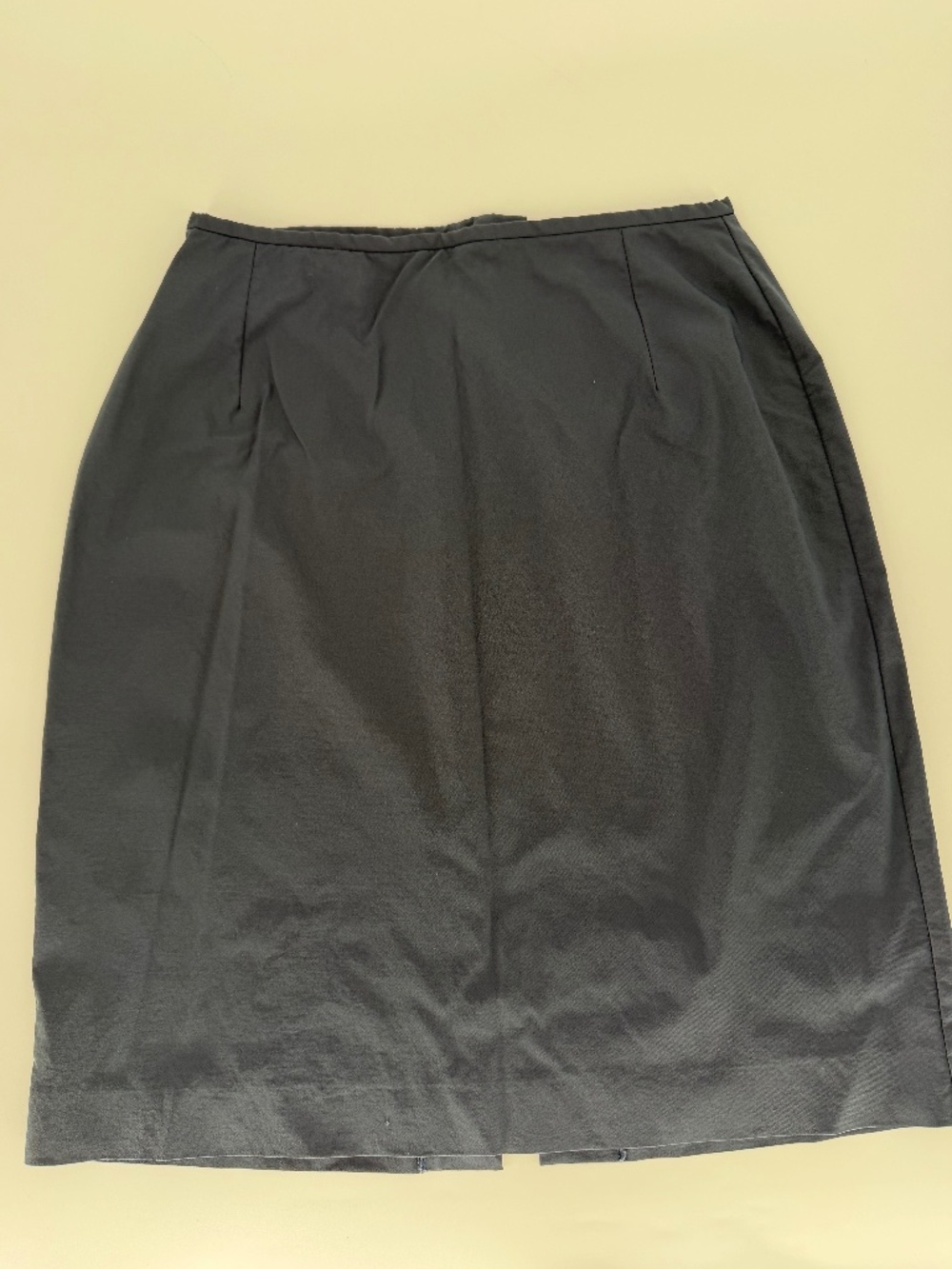 Cori Charcoal Blue High Rise Pencil Skirt Back Vent 46 US 14